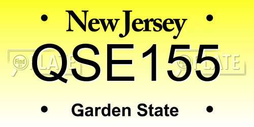 QSE155 New Jersey License Plate