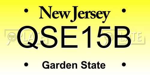 QSE15B New Jersey License Plate