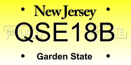QSE18B New Jersey License Plate