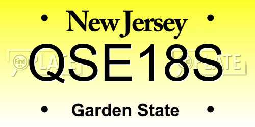 QSE18S New Jersey License Plate
