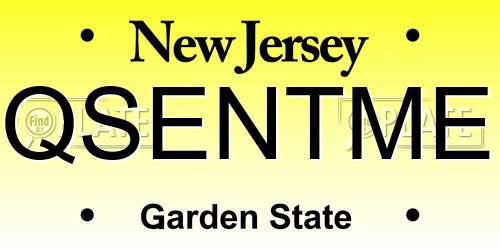 QSENTME New Jersey License Plate