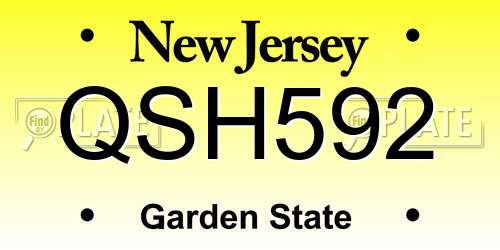 QSH592 New Jersey License Plate