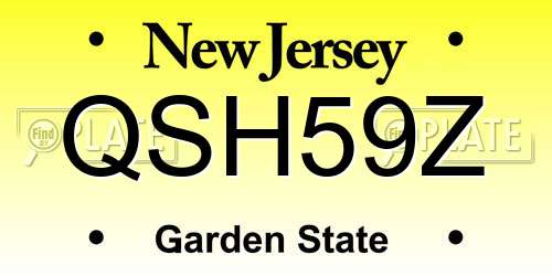 QSH59Z New Jersey License Plate