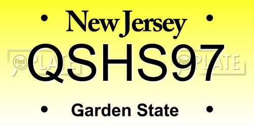 QSHS97 New Jersey License Plate