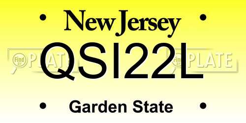 QSI22L New Jersey License Plate