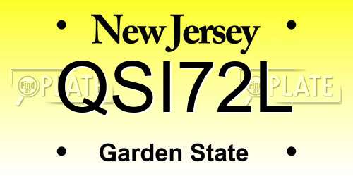 QSI72L New Jersey License Plate