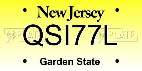 QSI77L New Jersey License Plate