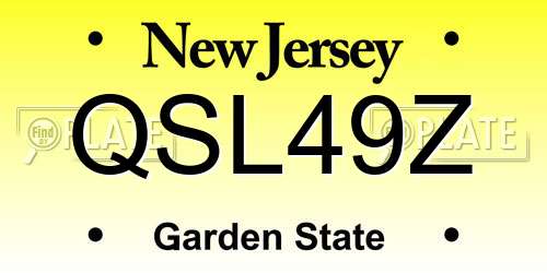QSL49Z New Jersey License Plate