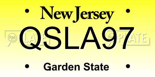 QSLA97 New Jersey License Plate