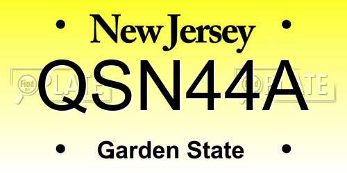 QSN44A New Jersey License Plate