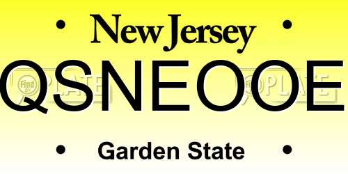 QSNEOOE New Jersey License Plate