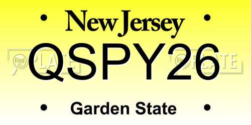 QSPY26 New Jersey License Plate