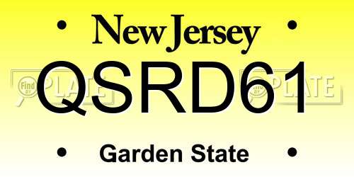 QSRD61 New Jersey License Plate