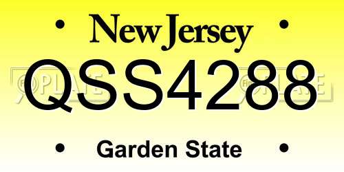 QSS4288 New Jersey License Plate