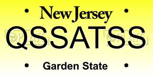 QSSATSS New Jersey License Plate