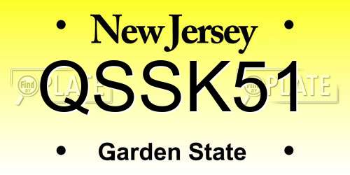 QSSK51 New Jersey License Plate