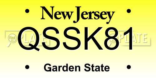 QSSK81 New Jersey License Plate