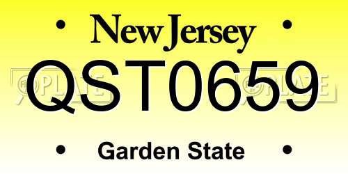 QST0659 New Jersey License Plate