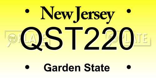 QST220 New Jersey License Plate