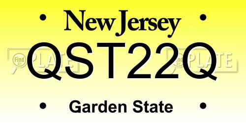 QST22Q New Jersey License Plate