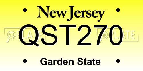 QST270 New Jersey License Plate