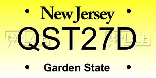 QST27D New Jersey License Plate