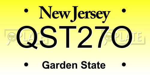 QST27O New Jersey License Plate