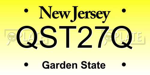 QST27Q New Jersey License Plate