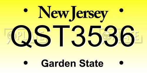QST3536 New Jersey License Plate