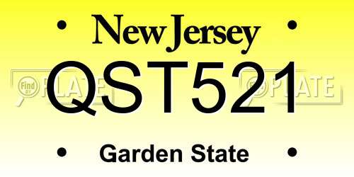 QST521 New Jersey License Plate