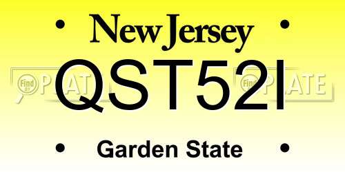QST52I New Jersey License Plate