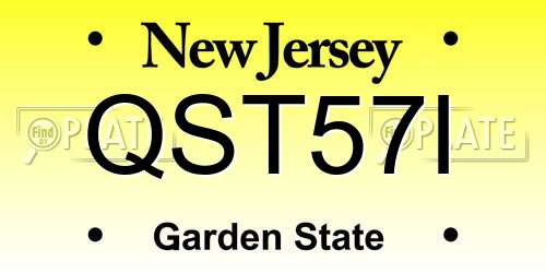 QST57I New Jersey License Plate