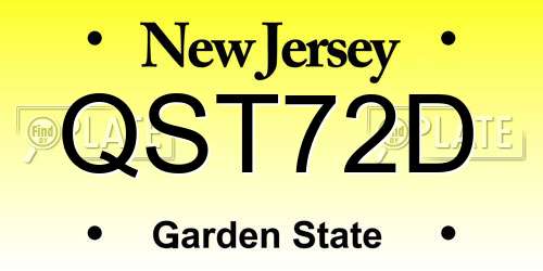 QST72D New Jersey License Plate