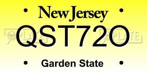 QST72O New Jersey License Plate