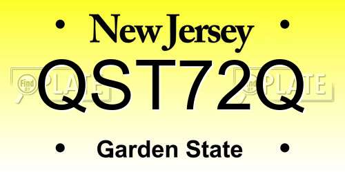 QST72Q New Jersey License Plate