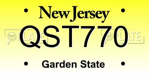 QST770 New Jersey License Plate