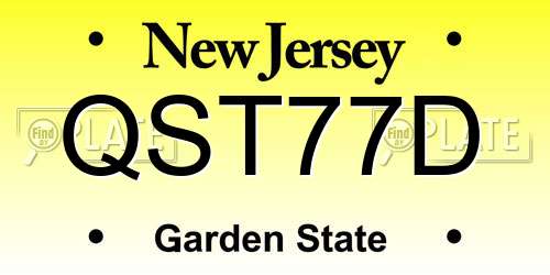 QST77D New Jersey License Plate