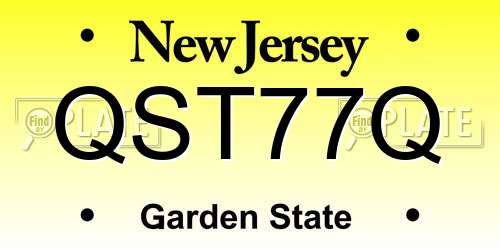QST77Q New Jersey License Plate