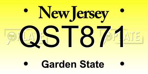 QST871 New Jersey License Plate