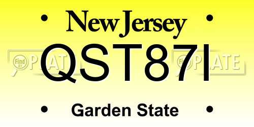 QST87I New Jersey License Plate