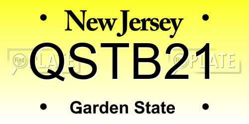 QSTB21 New Jersey License Plate