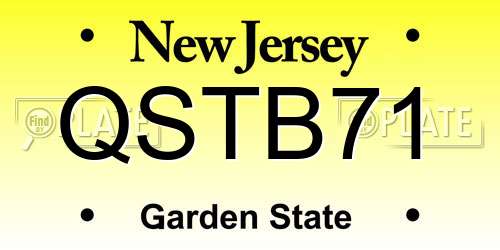 QSTB71 New Jersey License Plate