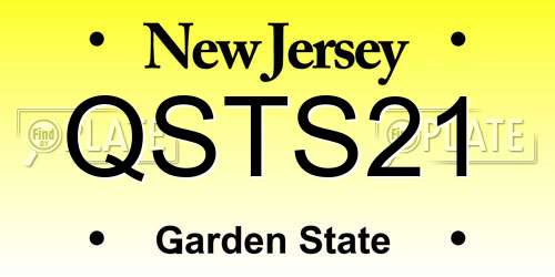 QSTS21 New Jersey License Plate