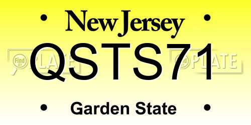QSTS71 New Jersey License Plate