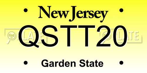 QSTT20 New Jersey License Plate