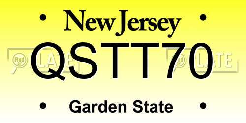 QSTT70 New Jersey License Plate