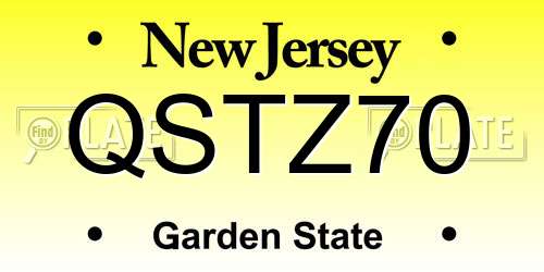 QSTZ70 New Jersey License Plate
