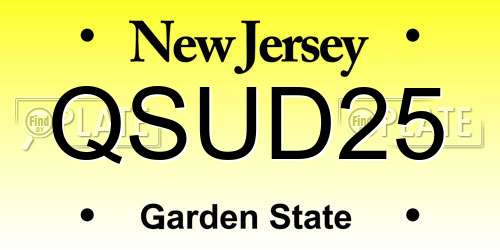 QSUD25 New Jersey License Plate