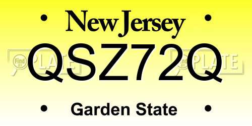 QSZ72Q New Jersey License Plate