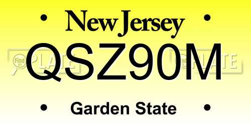 QSZ90M New Jersey License Plate